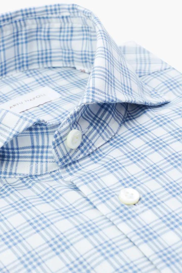 Artu Napoli overhemd slim fit-100% katoen-HEREN SHIRTS-Blauw