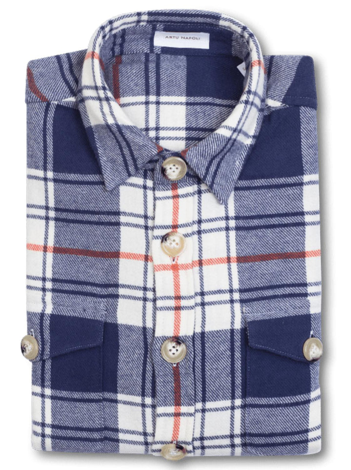 Artu Napoli overshirt-100% katoen-HEREN SHIRTS-Blauw