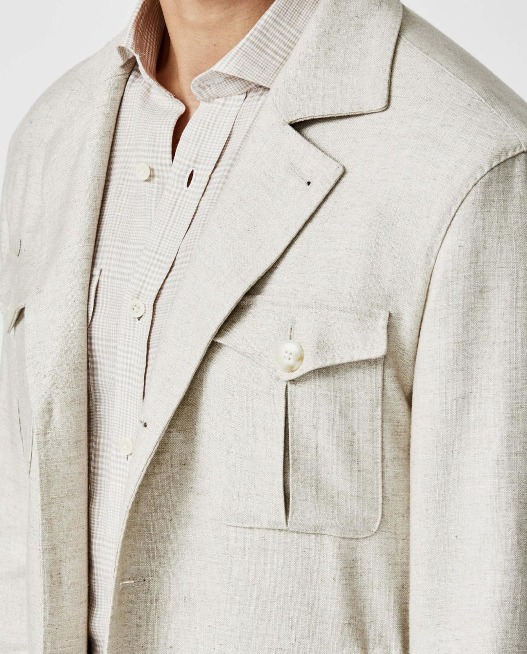 Atelier Munro safarijack – Beige-67% Viscose, 33% Linnen-HEREN PAKKEN & COLBERTS-Beige