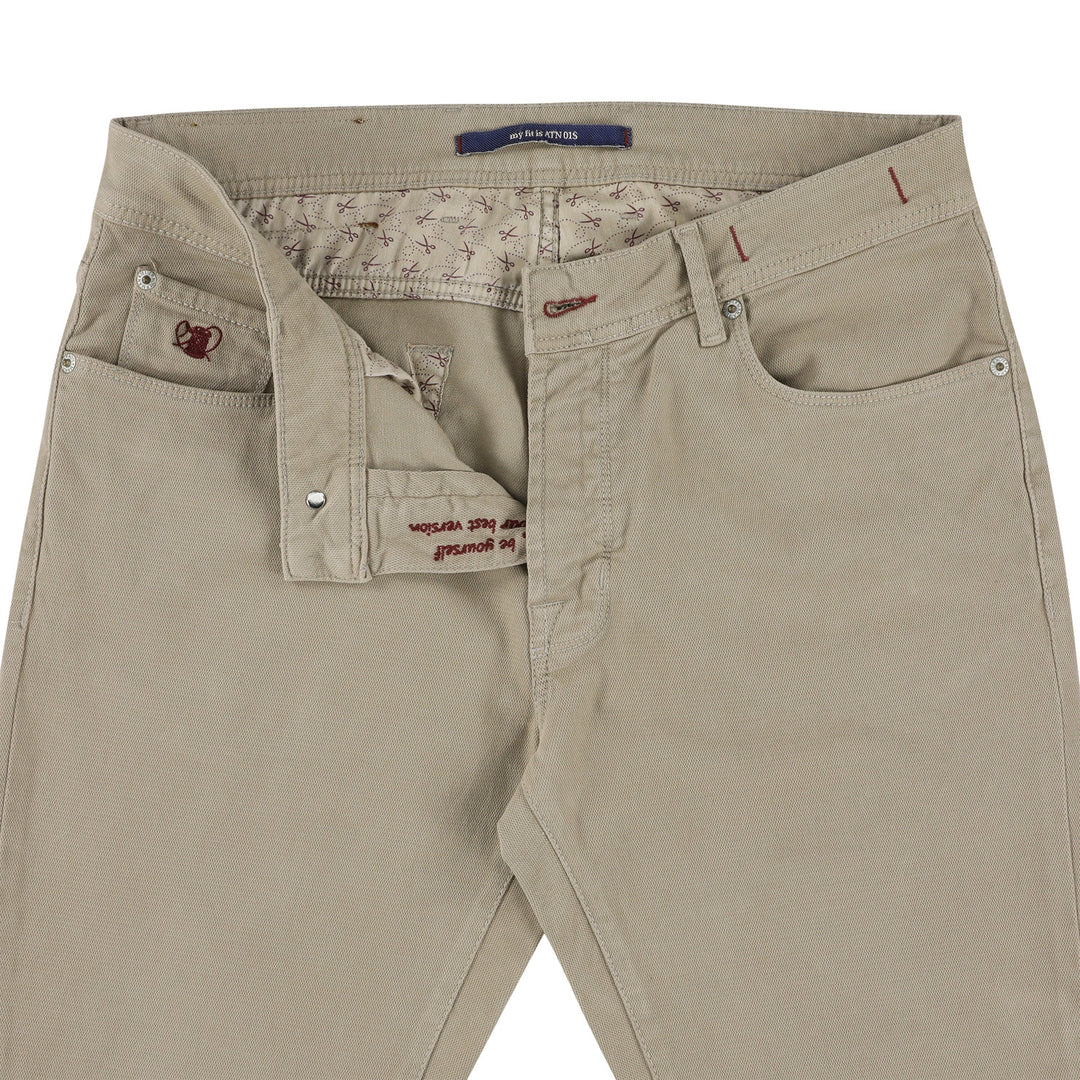 Atelier Noterman 5-Pocket Broek – Beige-69% katoen, 29% lyocell, 2% elasthaan-HEREN BROEKEN-Beige