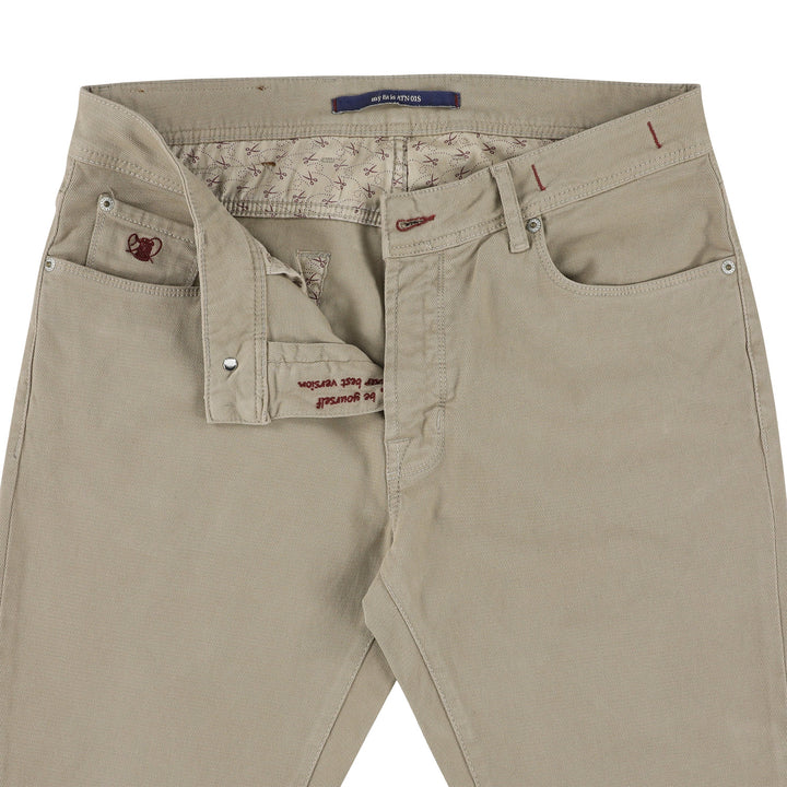 Atelier Noterman 5-Pocket Broek – Beige-69% katoen, 29% lyocell, 2% elasthaan-HEREN BROEKEN-Beige