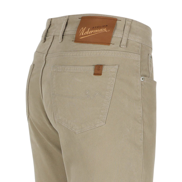 Atelier Noterman 5-Pocket Broek – Beige-69% katoen, 29% lyocell, 2% elasthaan-HEREN BROEKEN-Beige