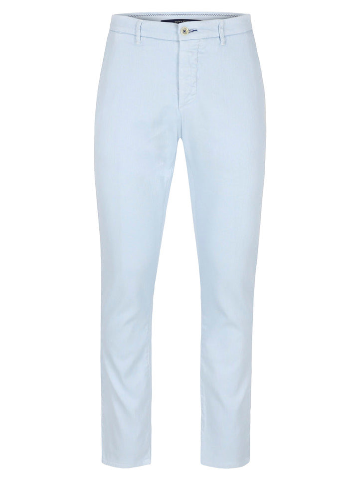 Atelier Noterman Chino ATN05 – Blauw-65% linnen, 34% katoen, 1% elastaan-HEREN BROEKEN-Blauw