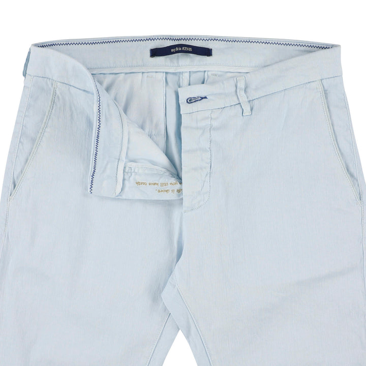 Atelier Noterman Chino ATN05 – Blauw-65% linnen, 34% katoen, 1% elastaan-HEREN BROEKEN-Blauw