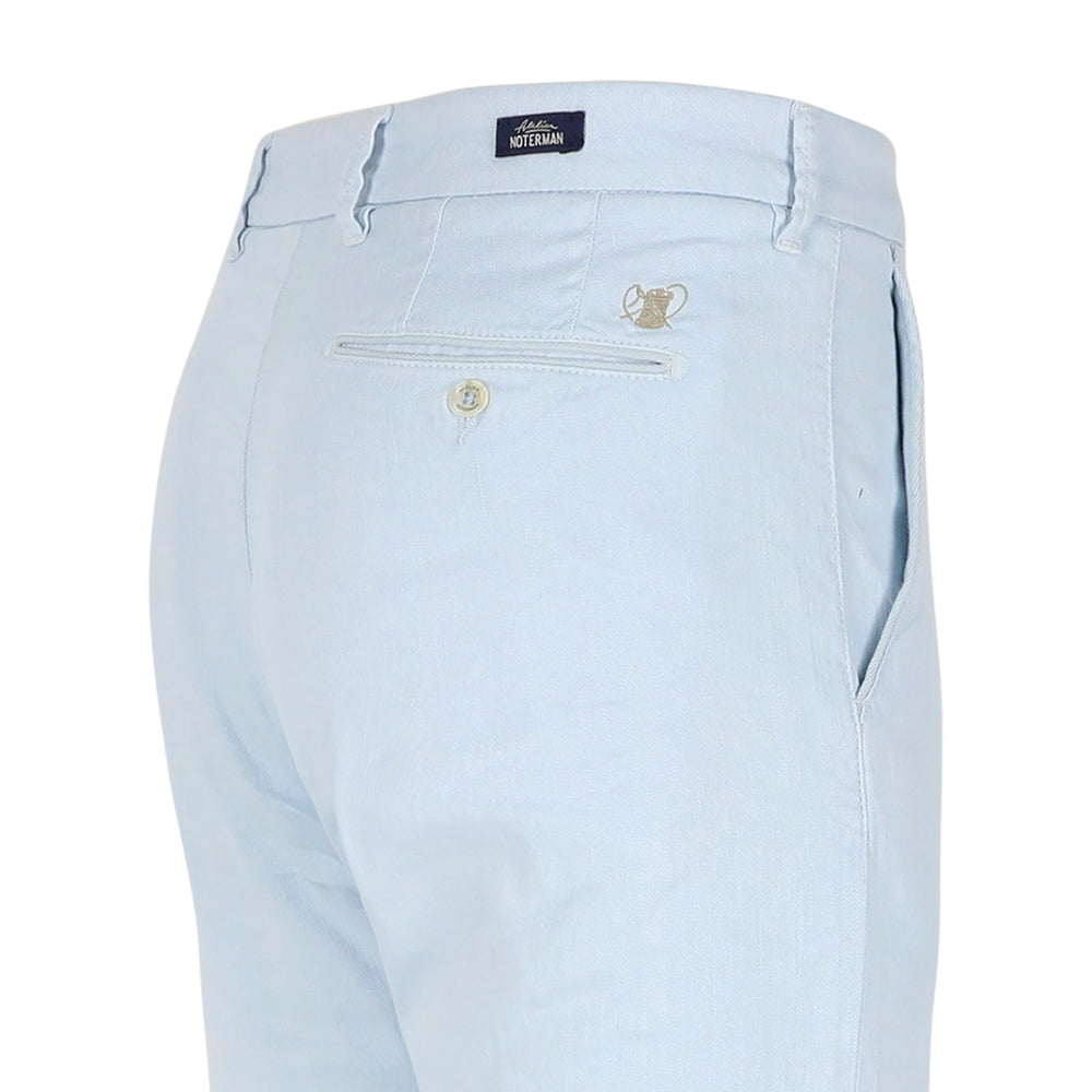 Atelier Noterman Chino ATN05 – Blauw-65% linnen, 34% katoen, 1% elastaan-HEREN BROEKEN-Blauw