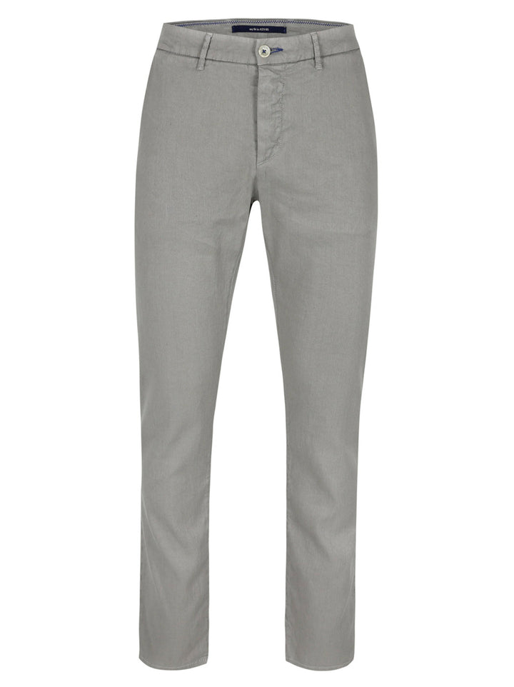 Atelier Noterman Chino ATN05  – Grijs -65% linnen, 34% katoen, 1% elastaan-HEREN BROEKEN-Grijs