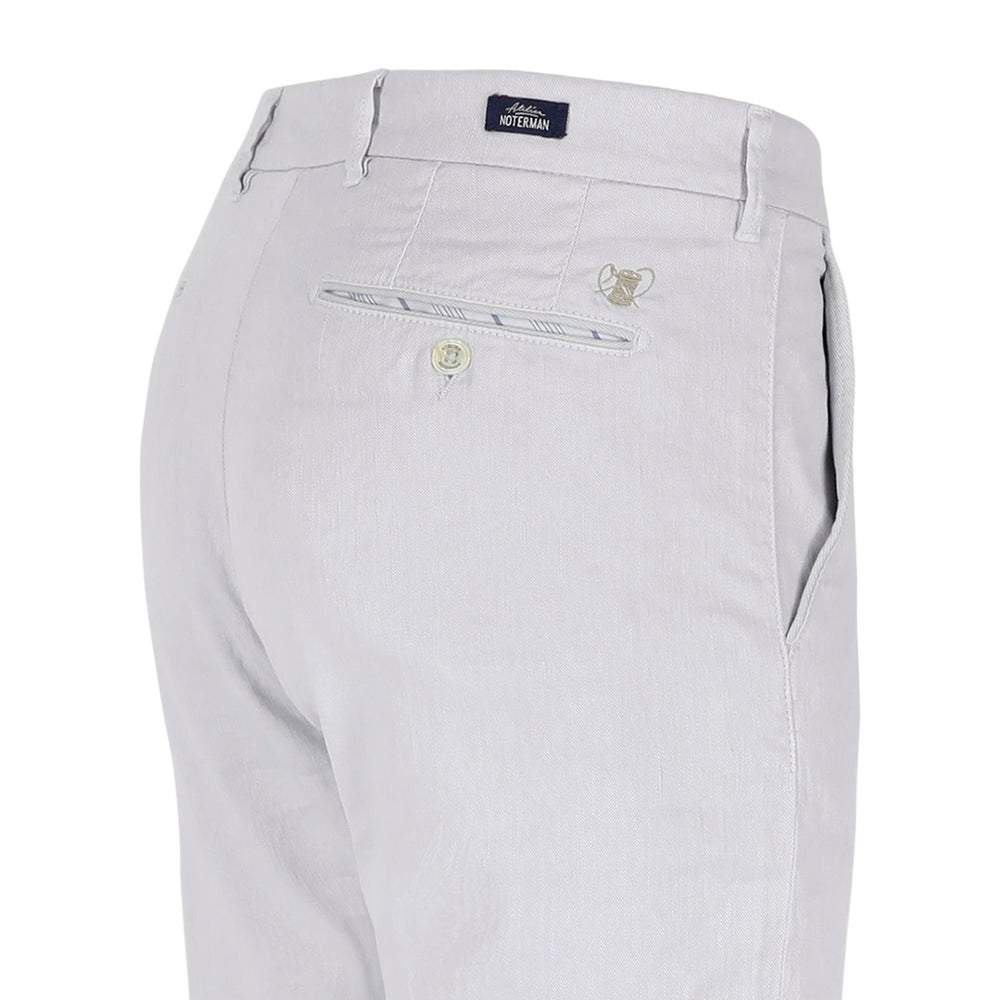 Atelier Noterman Chino ATN05 – Licht Grijs-65% linnen, 34% katoen, 1% elastaan-HEREN BROEKEN-Grijs