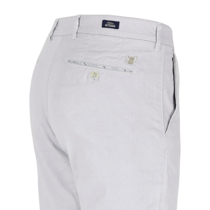 Atelier Noterman Chino ATN05 – Licht Grijs-65% linnen, 34% katoen, 1% elastaan-HEREN BROEKEN-Grijs
