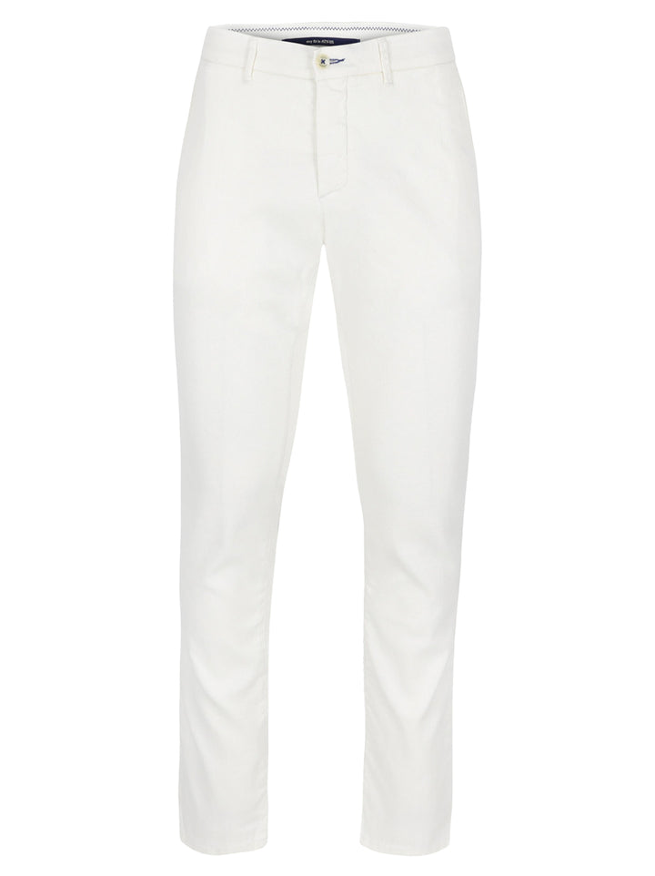 Atelier Noterman Chino ATN05 – Wit -65% linnen, 34% katoen, 1% elastaan-HEREN BROEKEN-Wit