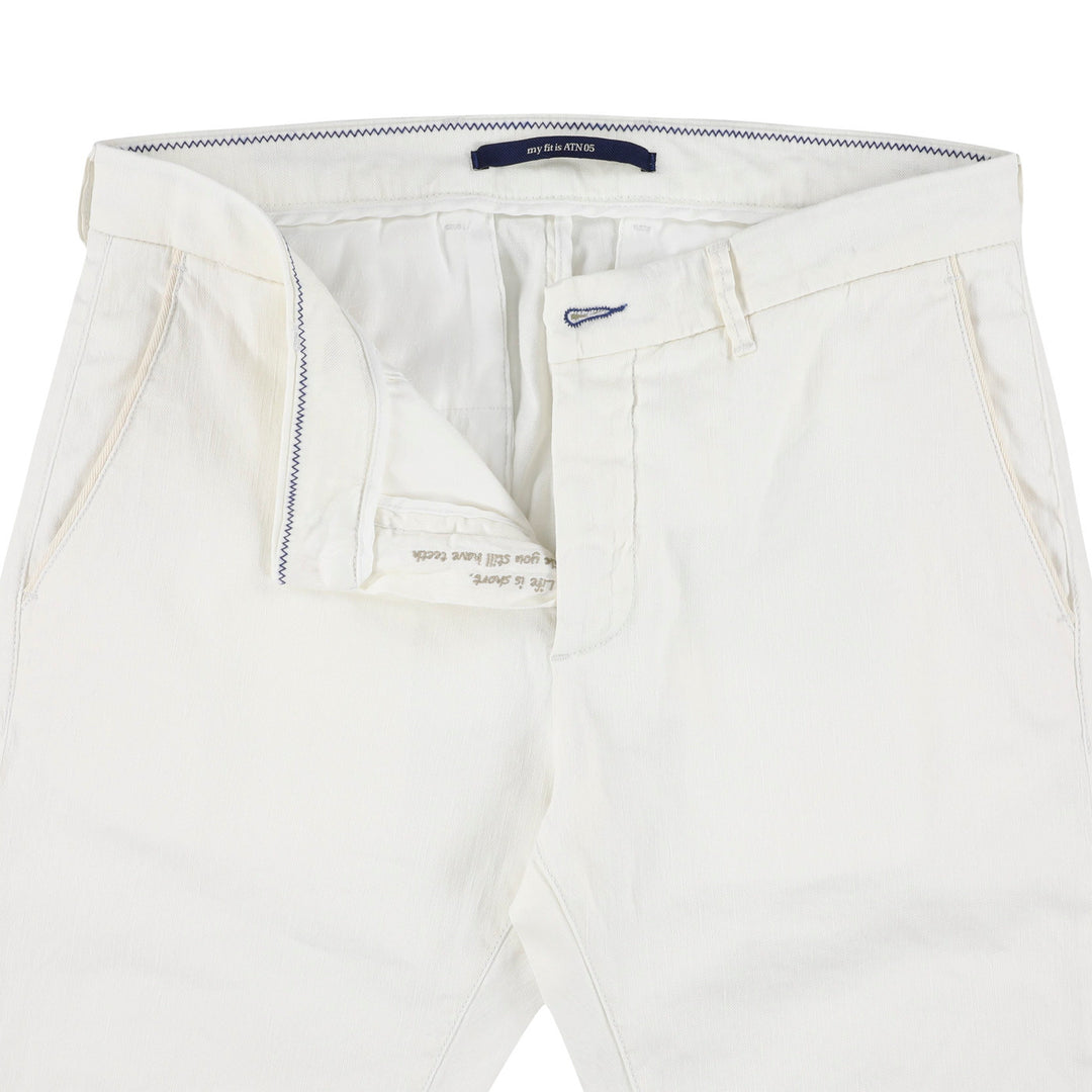 Atelier Noterman Chino ATN05 – Wit -65% linnen, 34% katoen, 1% elastaan-HEREN BROEKEN-Wit