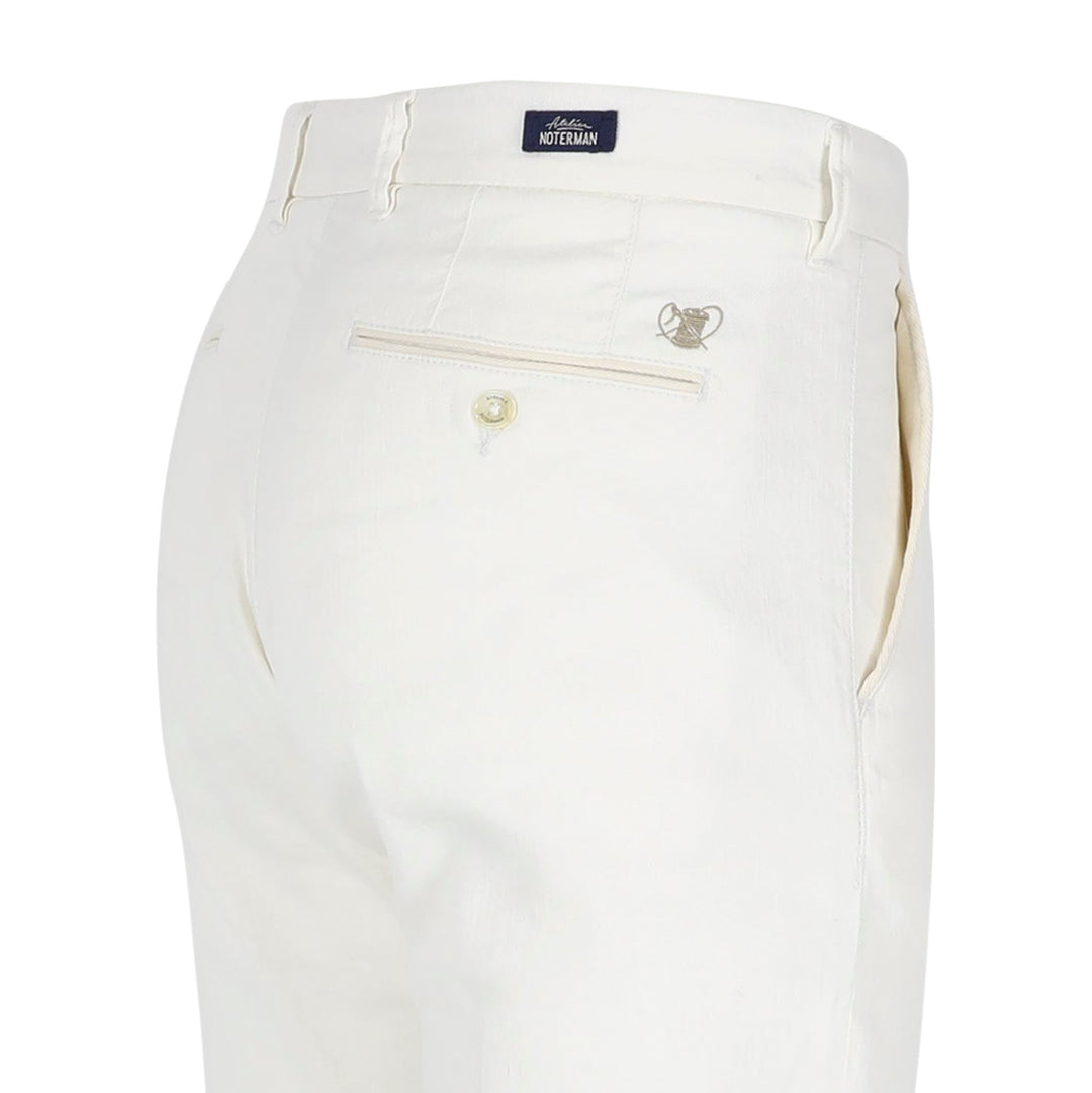Atelier Noterman Chino ATN05 – Wit -65% linnen, 34% katoen, 1% elastaan-HEREN BROEKEN-Wit