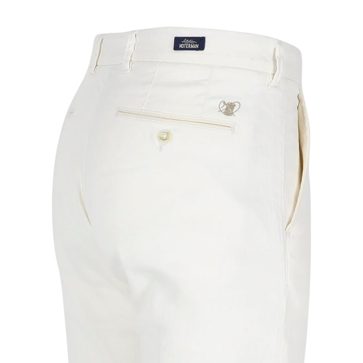 Atelier Noterman Chino ATN05 – Wit -65% linnen, 34% katoen, 1% elastaan-HEREN BROEKEN-Wit