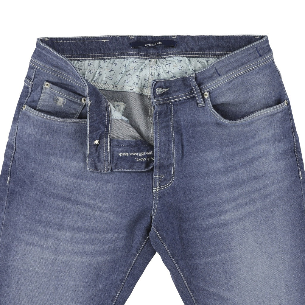 Atelier Noterman Jeans – Blauw-92% katoen, 6% elastomultiester, 2% elastaan -HEREN BROEKEN-Blauw