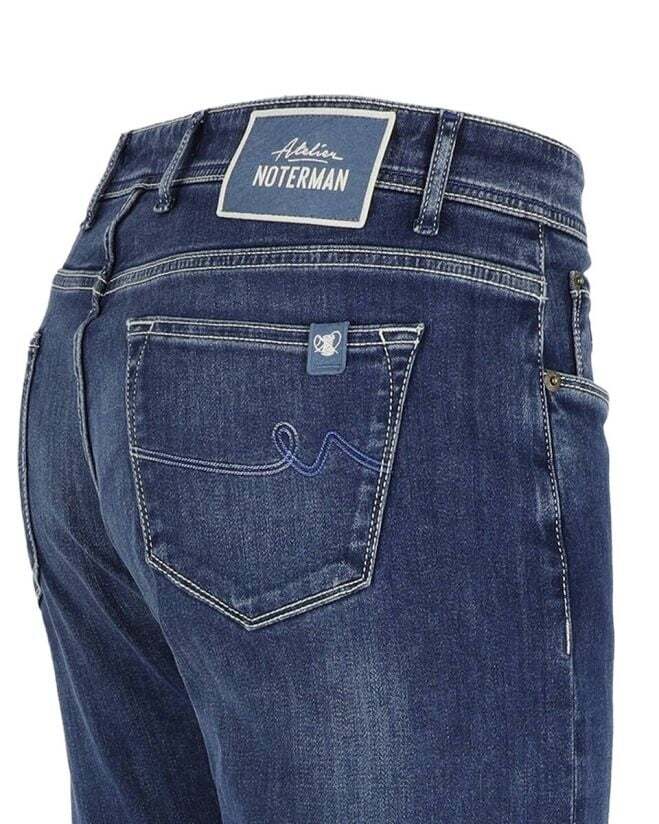 Atelier Noterman Jeans Regular Fit – Blauw-92% katoen, 6% elastomultiester, 2% elastaan-HEREN BROEKEN-Blauw