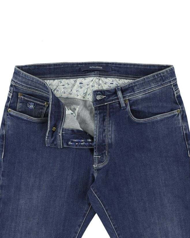 Atelier Noterman Jeans Regular Fit – Blauw-92% katoen, 6% elastomultiester, 2% elastaan-HEREN BROEKEN-Blauw