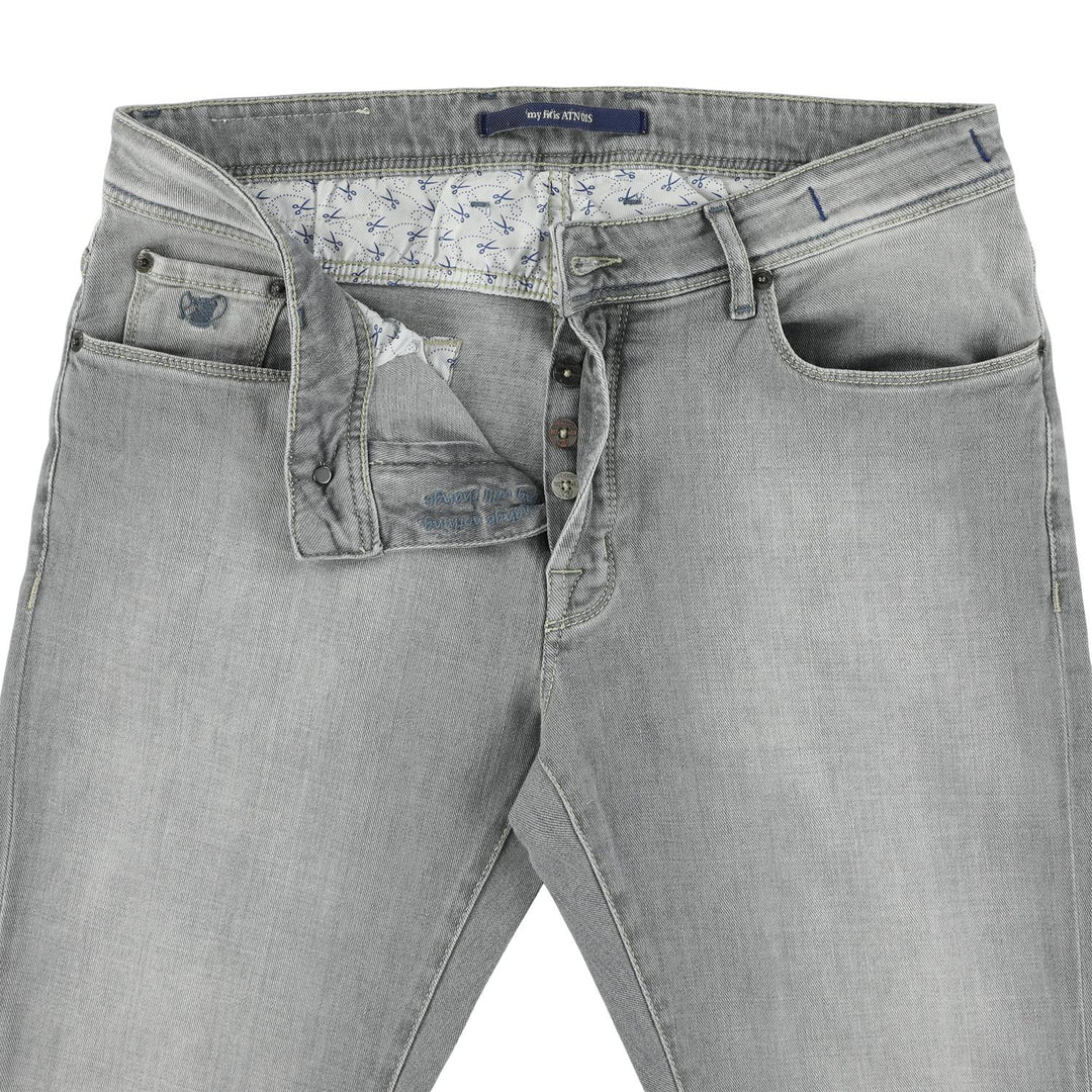 Atelier Noterman jeans slim-92% katoen, 6% elastomultiester, 2% elasthaan-HEREN BROEKEN-Grijs