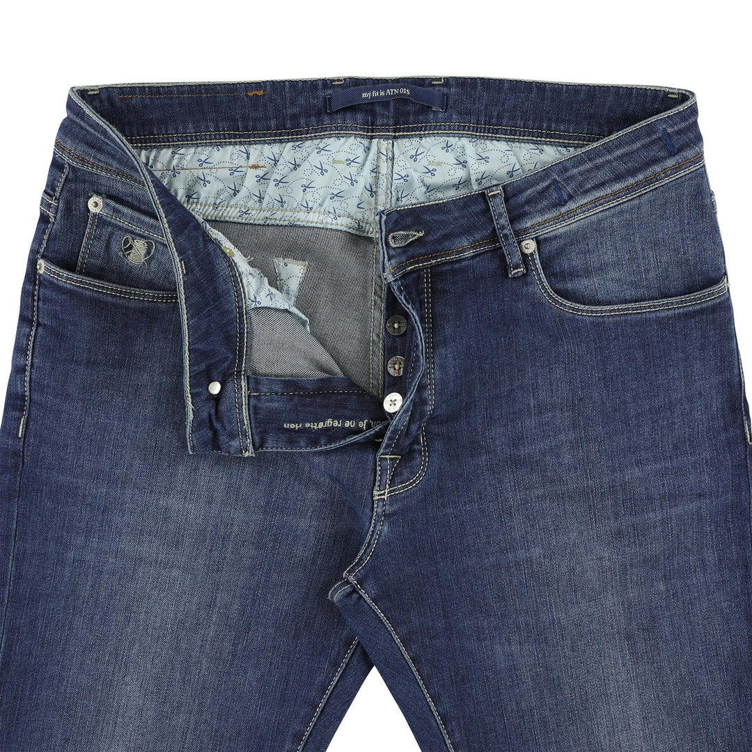 Atelier Noterman jeans slim-92% katoen, 6% elastomultiester, 2% elastomeer-HEREN BROEKEN-Blauw