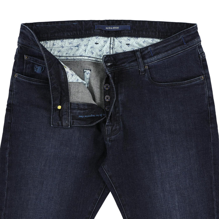 Atelier Noterman jeans slim-97% katoen, 3% elastomeer-HEREN BROEKEN-Blauw