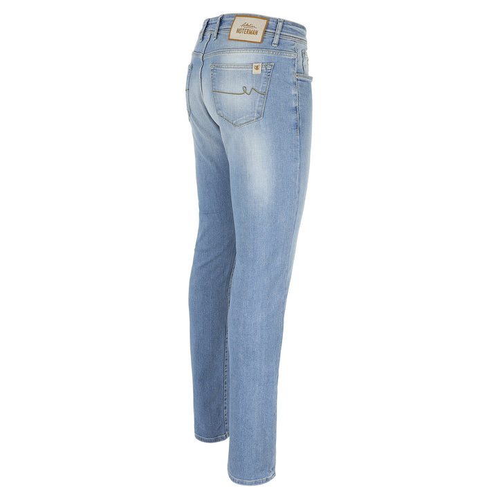 Atelier Noterman – Jeans Slim Blauw-92% katoen, 6% elastomultiester, 2% elasthaan-HEREN BROEKEN-Blauw