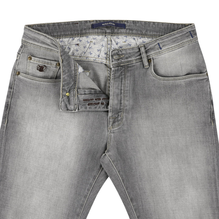 Atelier Noterman Jeans Slim – Grijs-92% katoen, 6% EME, 2% elasthaan-HEREN BROEKEN-Grijs