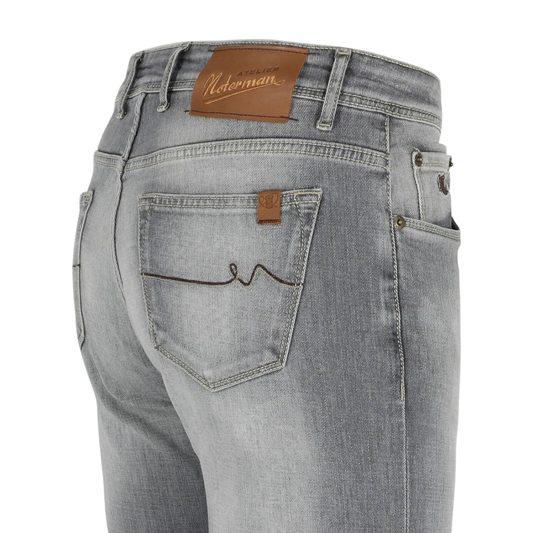 Atelier Noterman Jeans Slim – Grijs-92% katoen, 6% EME, 2% elasthaan-HEREN BROEKEN-Grijs