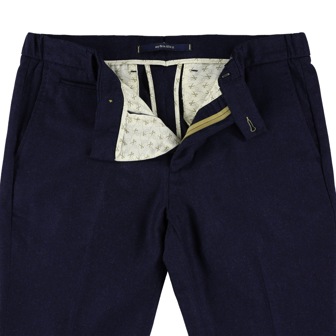 Atelier Noterman Pantalon – Blauw-99% wol, 1% elastaan-HEREN BROEKEN-Blauw