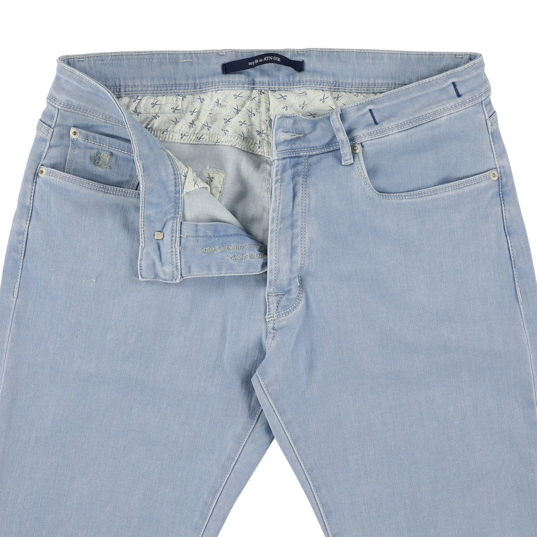 Atelier Noterman Regular Fit Jeans – Blauw-92% katoen, 6% elastisch polyamide, 2% elastaan-HEREN BROEKEN-Blauw