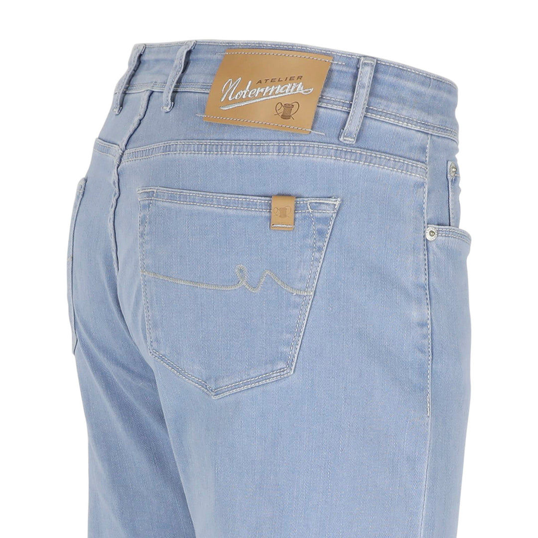 Atelier Noterman Regular Fit Jeans – Blauw-92% katoen, 6% elastisch polyamide, 2% elastaan-HEREN BROEKEN-Blauw