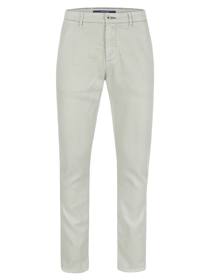 Atelier Noterman Slim Fit Broek – Lichtbeige-65% linnen, 34% katoen, 1% elasthaan-HEREN BROEKEN-Groen