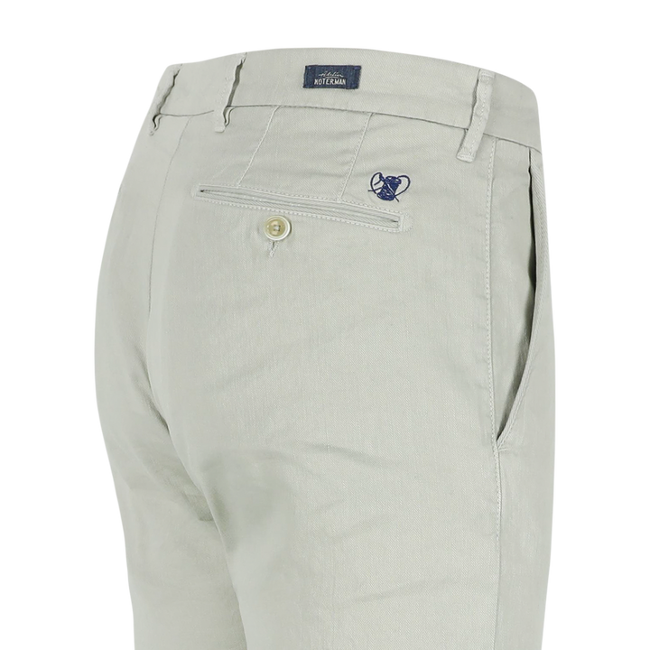 Atelier Noterman Slim Fit Broek – Lichtbeige-65% linnen, 34% katoen, 1% elasthaan-HEREN BROEKEN-Groen