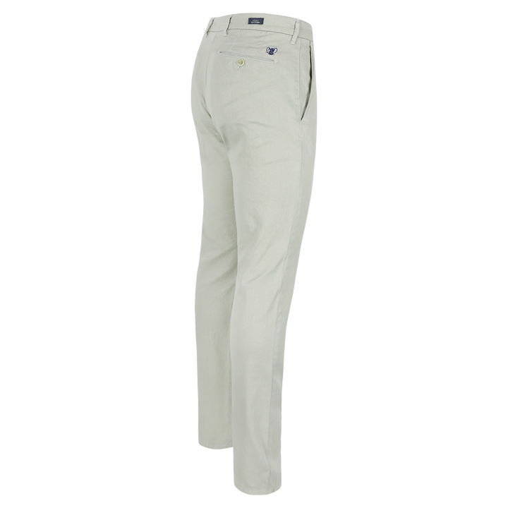 Atelier Noterman Slim Fit Broek – Lichtbeige-65% linnen, 34% katoen, 1% elasthaan-HEREN BROEKEN-Groen
