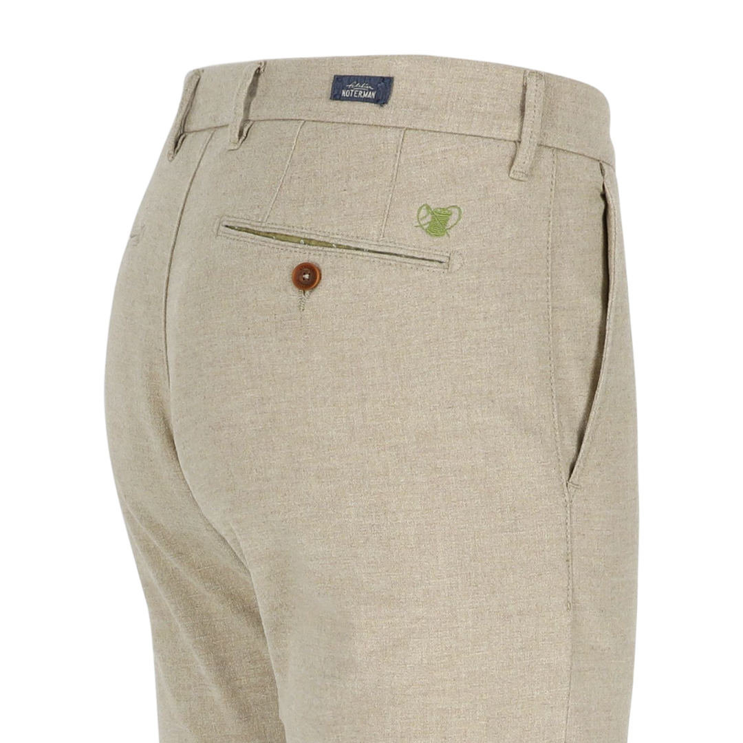 Atelier Noterman Slim Fit Chino – Beige-99% katoen, 1% elasthaan-HEREN BROEKEN-Beige