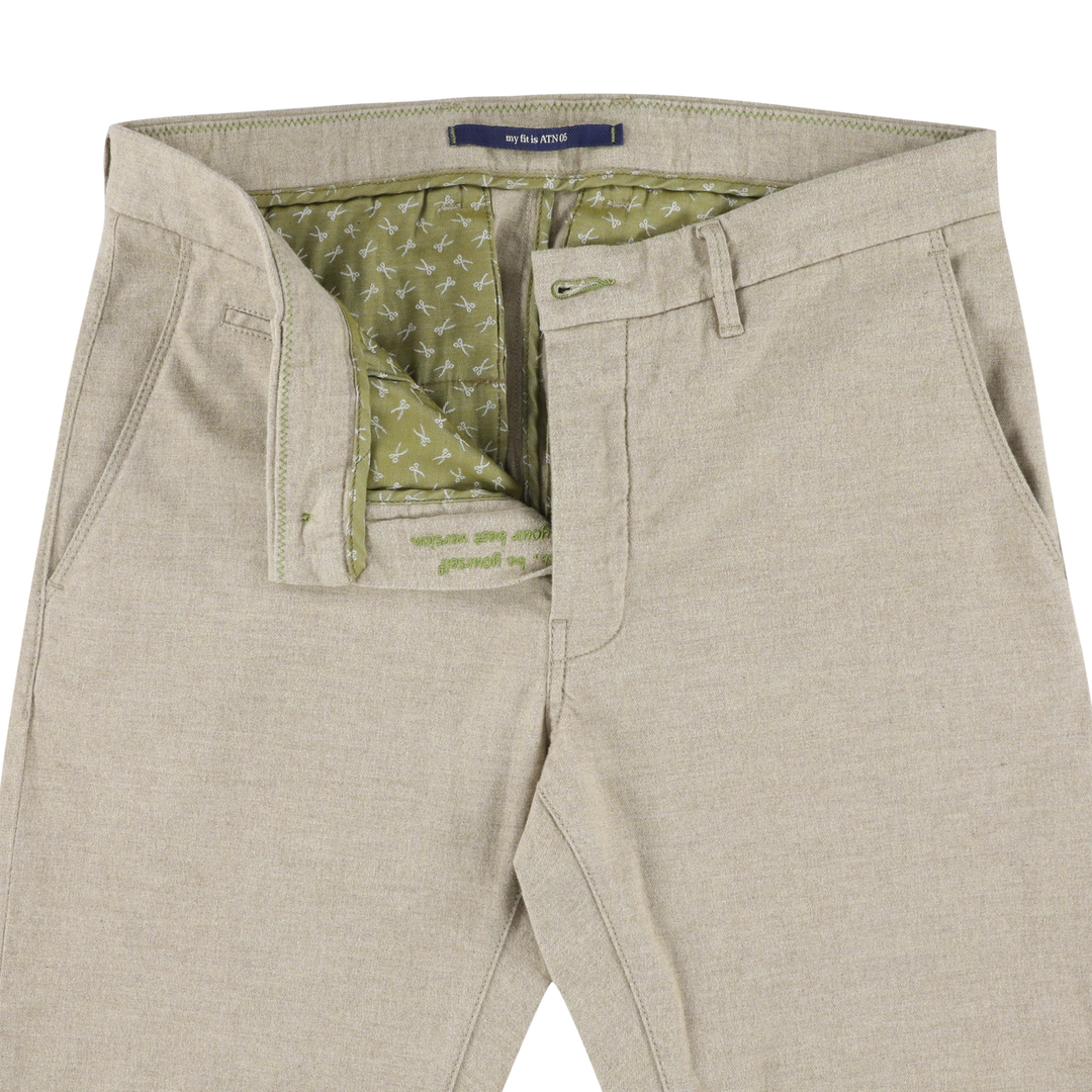 Atelier Noterman Slim Fit Chino – Beige-99% katoen, 1% elasthaan-HEREN BROEKEN-Beige
