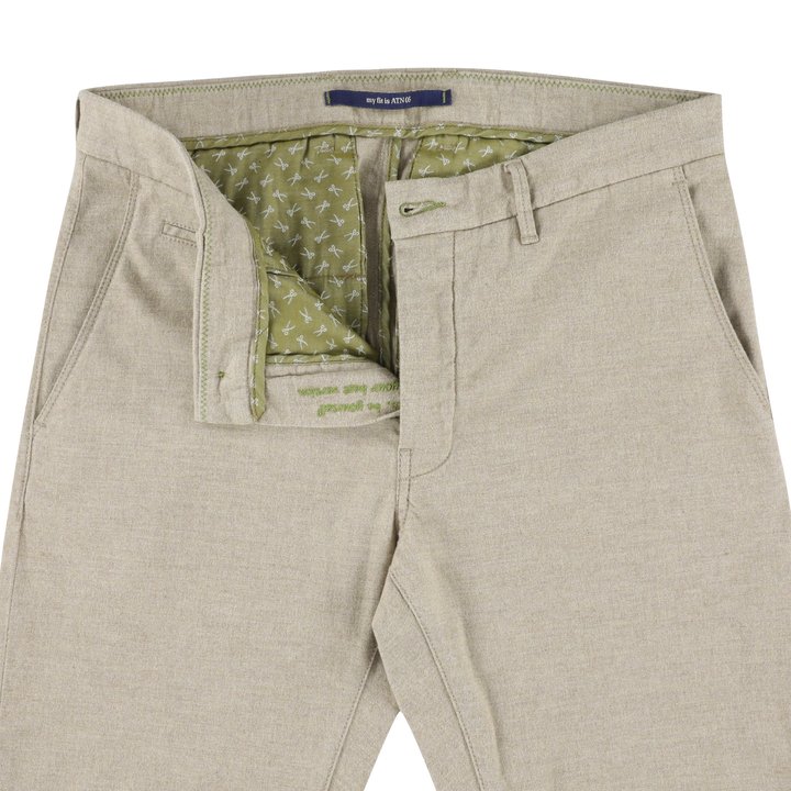 Atelier Noterman Slim Fit Chino – Beige-99% katoen, 1% elasthaan-HEREN BROEKEN-Beige