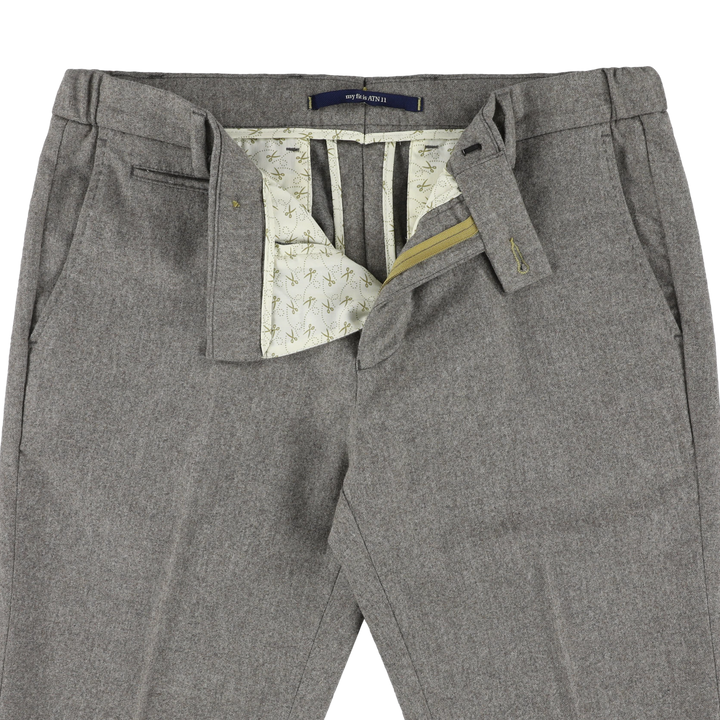 Atelier Noterman Wollen Pantalon – Grijs-99% wol, 1% elastaan-HEREN BROEKEN-Grijs