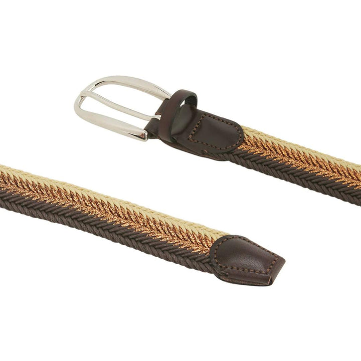 Athison gevlochten riem-DAMES ACCESSOIRES-Bruin