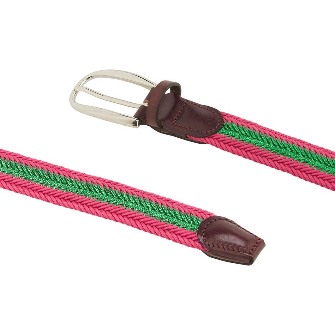 Athison gevlochten riem-DAMES ACCESSOIRES-Roze