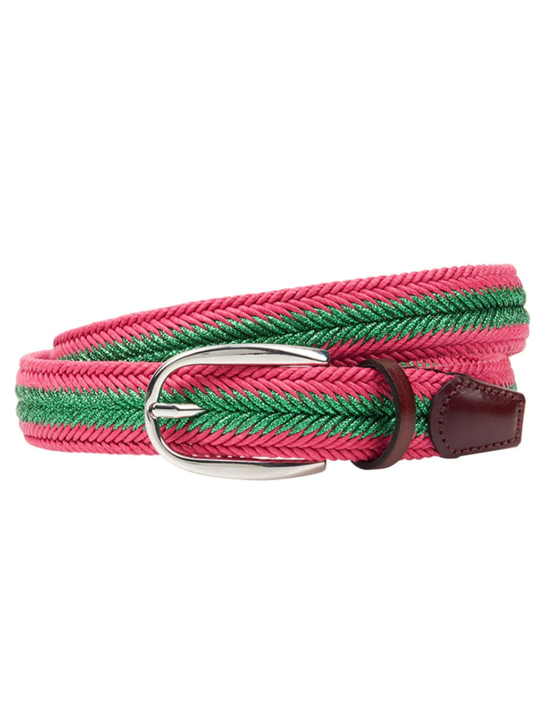 Athison gevlochten riem-DAMES ACCESSOIRES-Roze