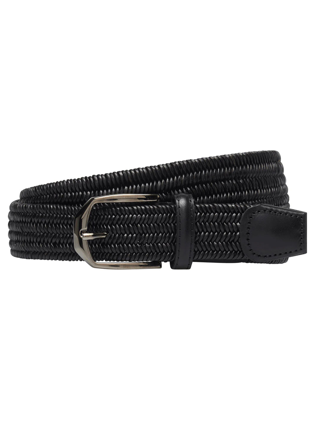 Athison Leather Elastic Belt Re-Circle – Zwart-HEREN SCHOENEN & RIEMEN-Zwart