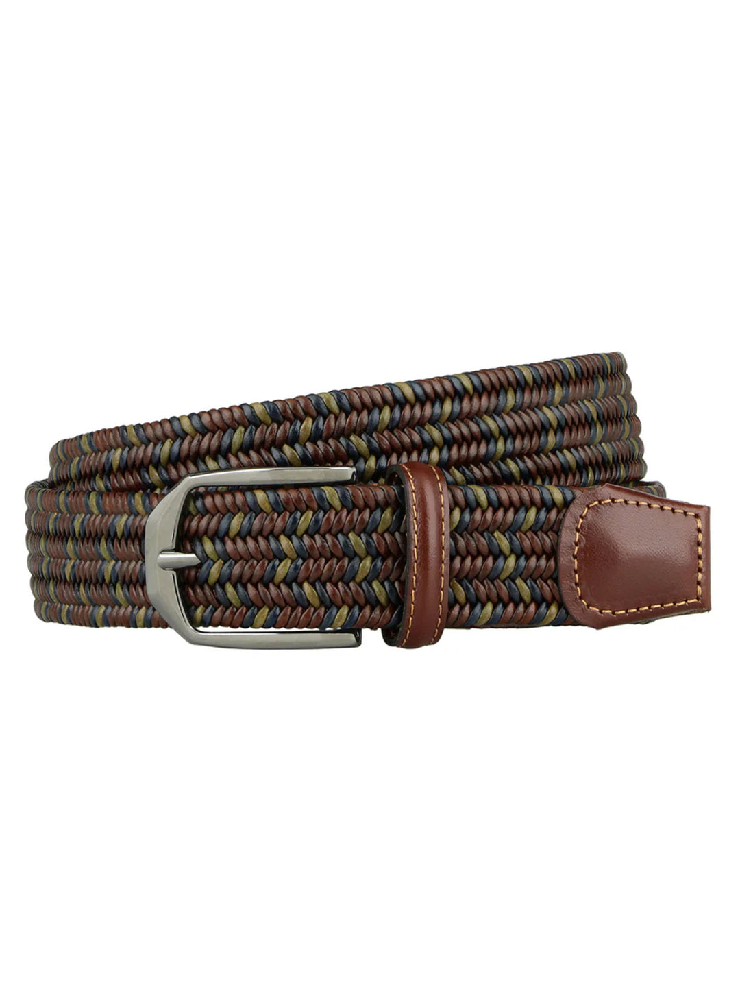 Athison Leren Gevlochten Riem – Bruin-HEREN SCHOENEN & RIEMEN-Bruin