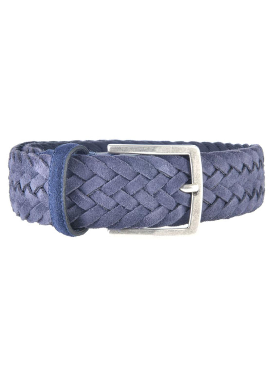 Athison riem-Suède en rayon-HEREN SCHOENEN & RIEMEN-Blauw