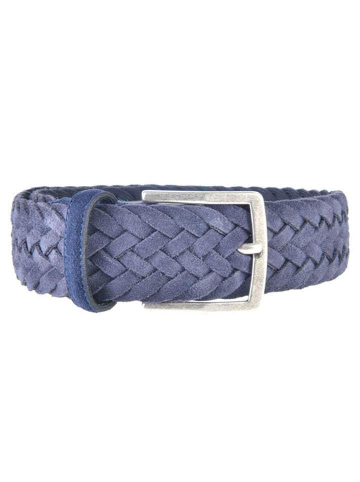 Athison riem-Suède en rayon-HEREN SCHOENEN & RIEMEN-Blauw