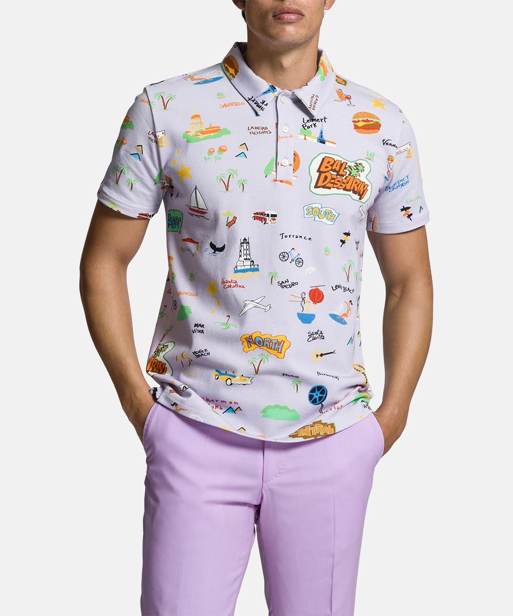 Baldessarini polo PALDI-98% katoen, 2% elastaan-HEREN POLO'S & T-SHIRTS-Paars