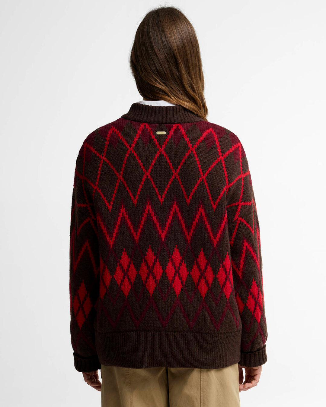Barbour Adina Fair Isle Trui – Bruin-49% katoen, 41% wol, 10% polyamide-DAMES TRUIEN & VESTEN-Bruin