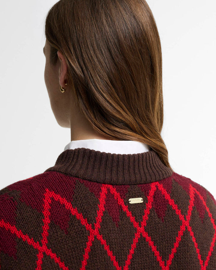 Barbour Adina Fair Isle Trui – Bruin-49% katoen, 41% wol, 10% polyamide-DAMES TRUIEN & VESTEN-Bruin