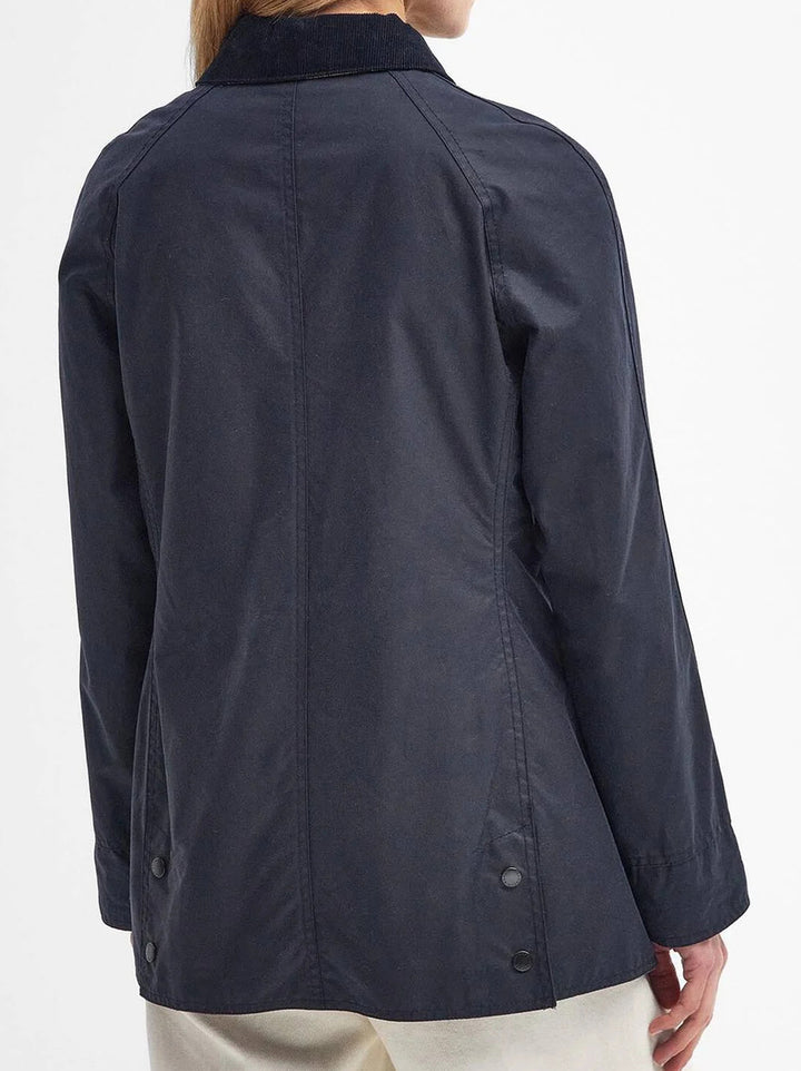 Barbour Beadnell Wax Jacket – Blauw-100% katoen-DAMES JASSEN & JACKS-Blauw