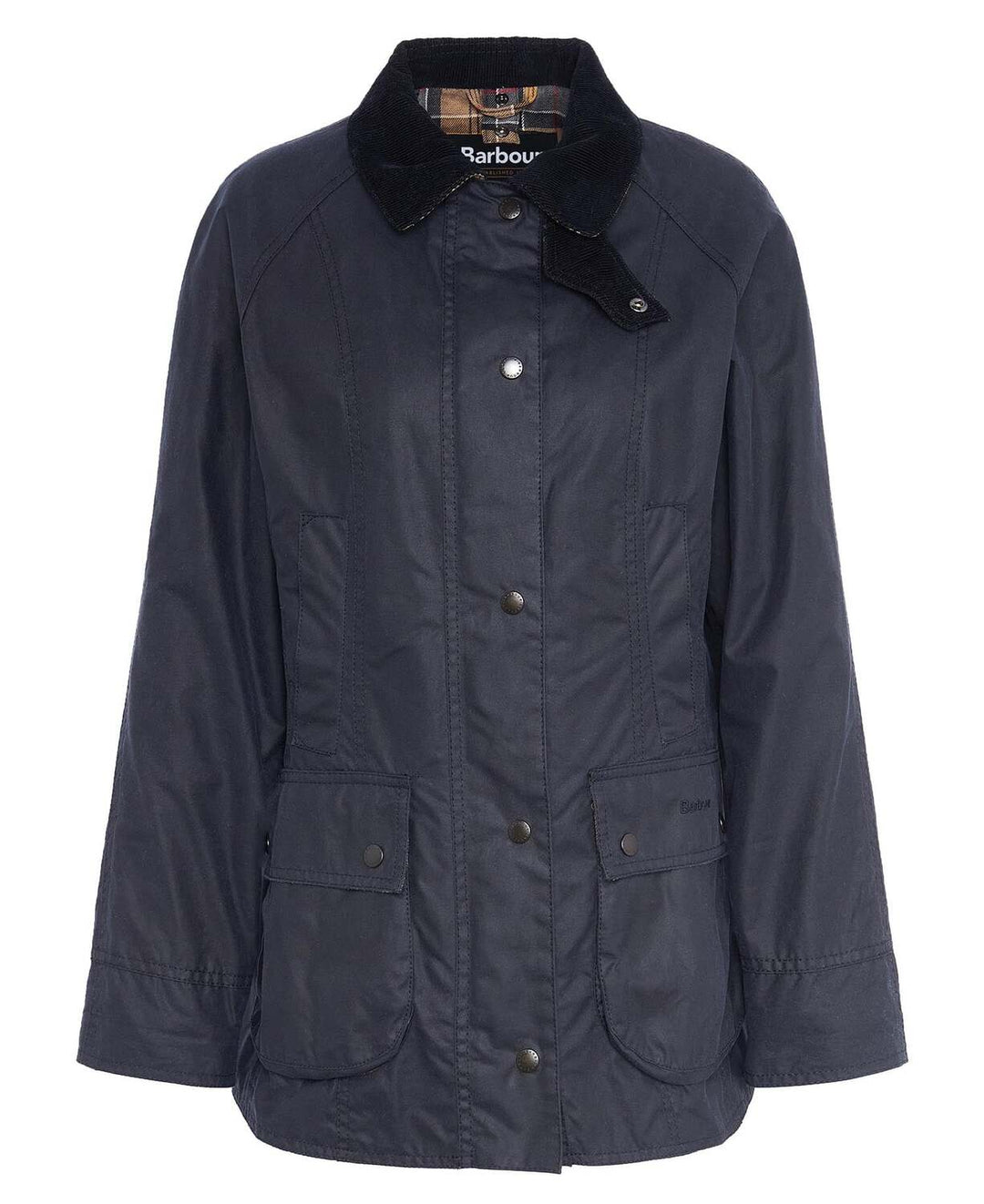 Barbour Beadnell Wax Jacket – Blauw-100% katoen-DAMES JASSEN & JACKS-Blauw