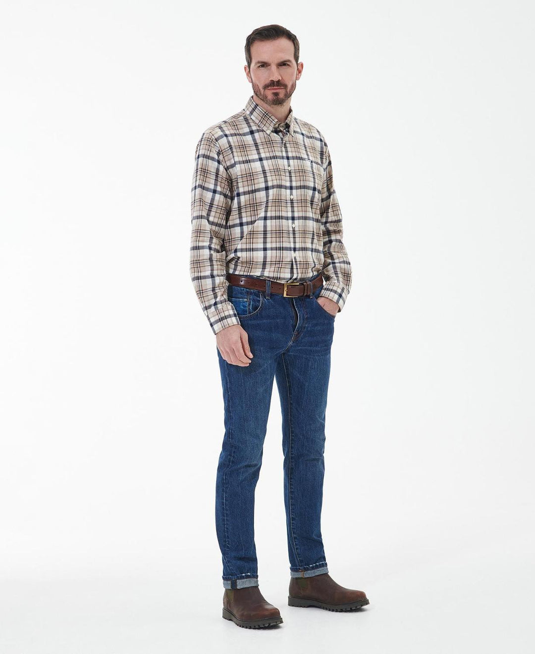 Barbour BOWBURN shirt-100% katoen-HEREN SHIRTS-Beige