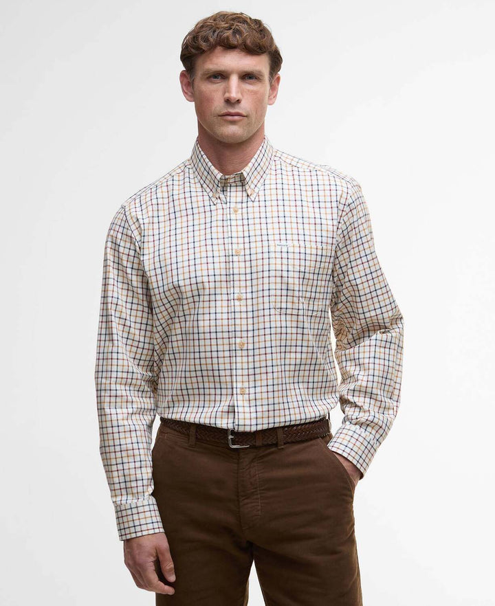 Barbour Comfort Fit Shirt – Beige-100% katoen-HEREN SHIRTS-Beige
