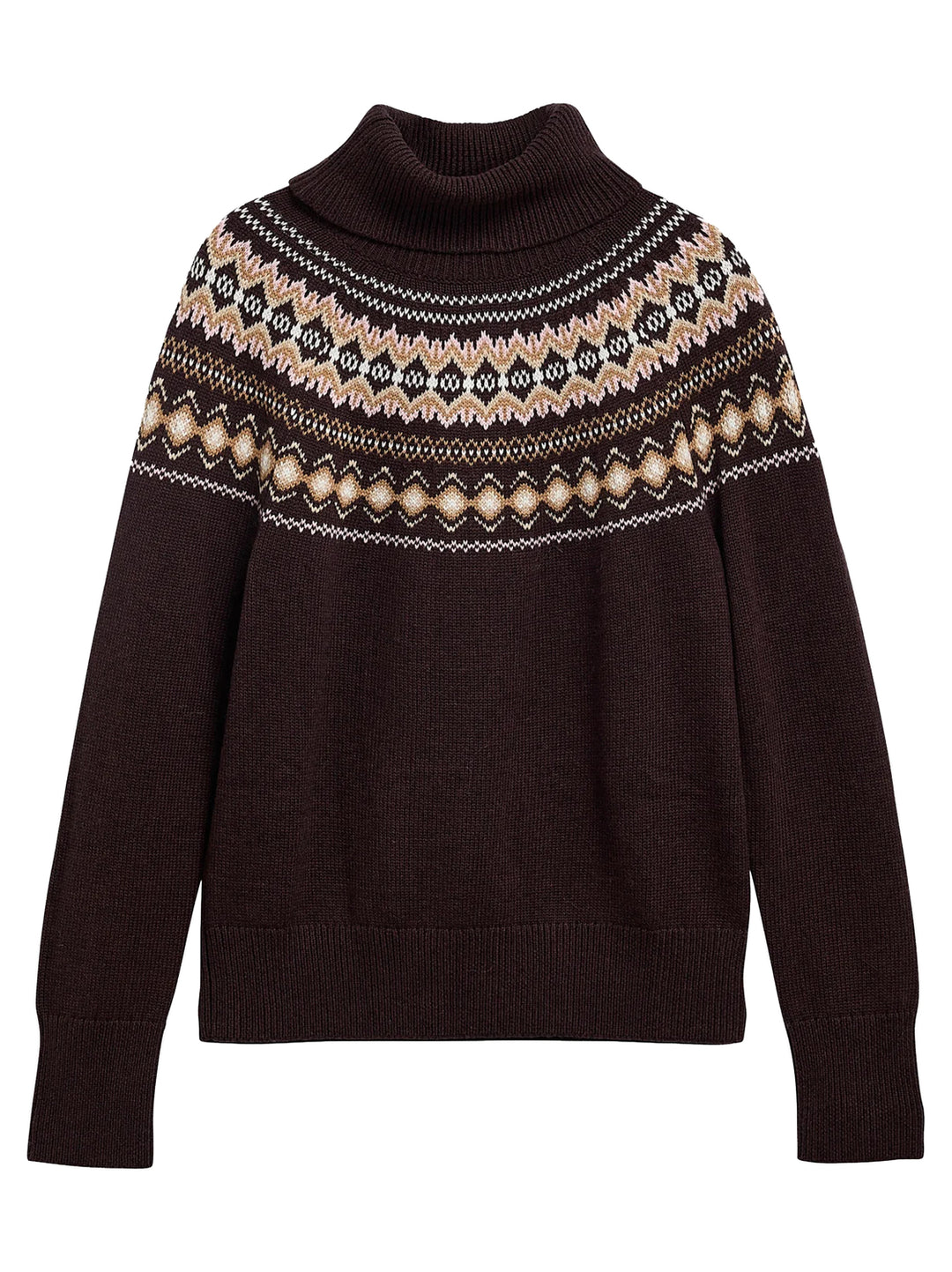Barbour Darwen Fair Isle Coltrui – Bruin-70% katoen, 30% wol-DAMES TRUIEN & VESTEN-Bruin